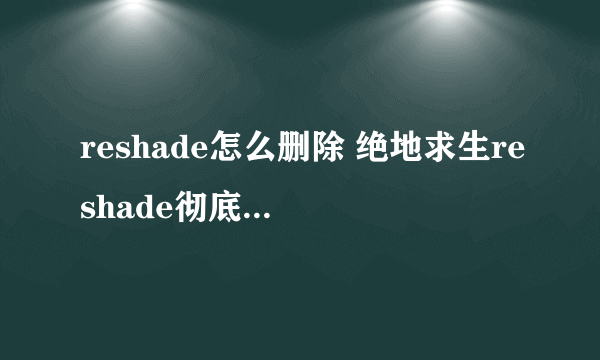 reshade怎么删除 绝地求生reshade彻底删除方法