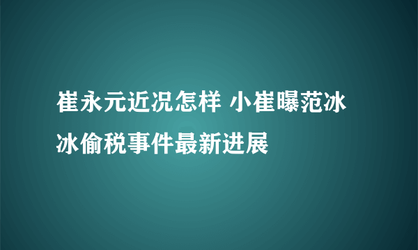 崔永元近况怎样 小崔曝范冰冰偷税事件最新进展