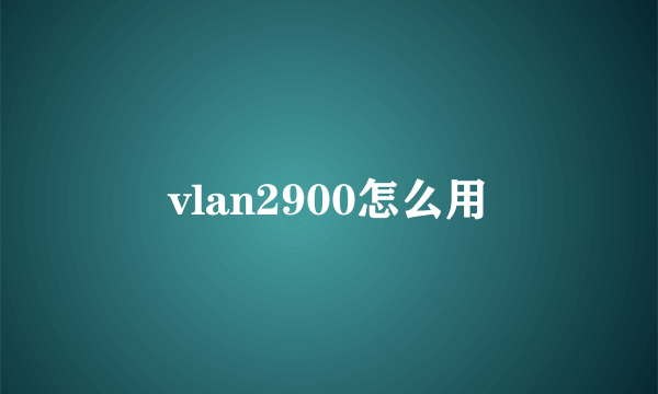 vlan2900怎么用