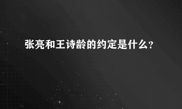 张亮和王诗龄的约定是什么？