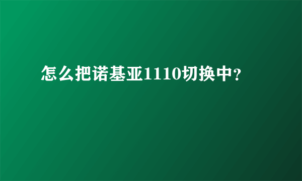 怎么把诺基亚1110切换中？