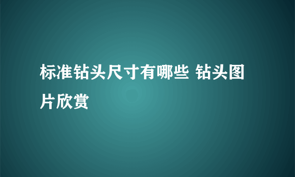 标准钻头尺寸有哪些 钻头图片欣赏