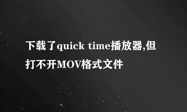 下载了quick time播放器,但打不开MOV格式文件