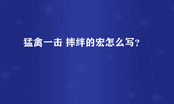 猛禽一击 摔绊的宏怎么写？