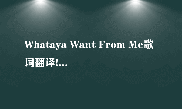 Whataya Want From Me歌词翻译!!求完美翻译!!!