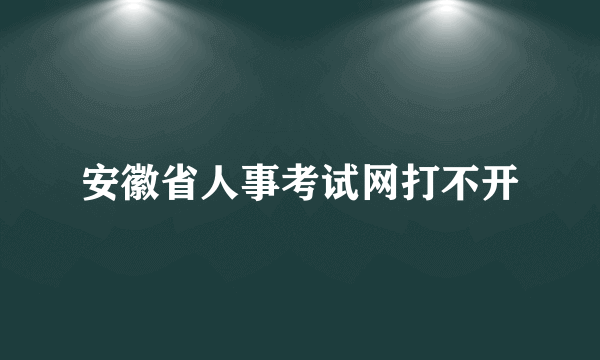 安徽省人事考试网打不开