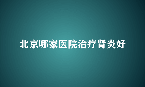 北京哪家医院治疗肾炎好