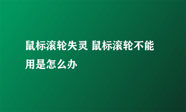 鼠标滚轮失灵 鼠标滚轮不能用是怎么办