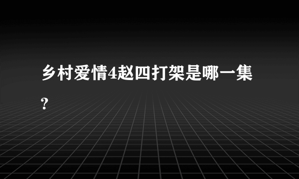 乡村爱情4赵四打架是哪一集？