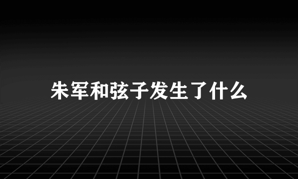 朱军和弦子发生了什么