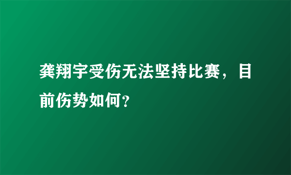 龚翔宇受伤无法坚持比赛，目前伤势如何？