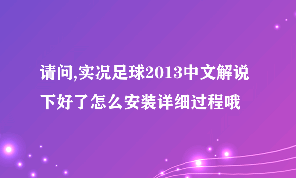 请问,实况足球2013中文解说下好了怎么安装详细过程哦