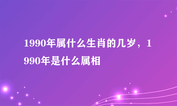 1990年属什么生肖的几岁，1990年是什么属相