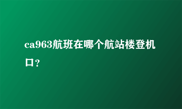 ca963航班在哪个航站楼登机口？