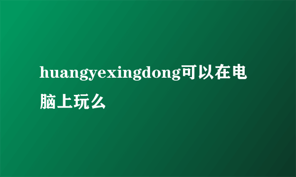 huangyexingdong可以在电脑上玩么