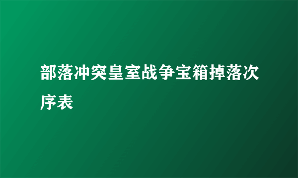 部落冲突皇室战争宝箱掉落次序表