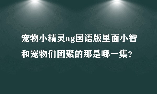 宠物小精灵ag国语版里面小智和宠物们团聚的那是哪一集？