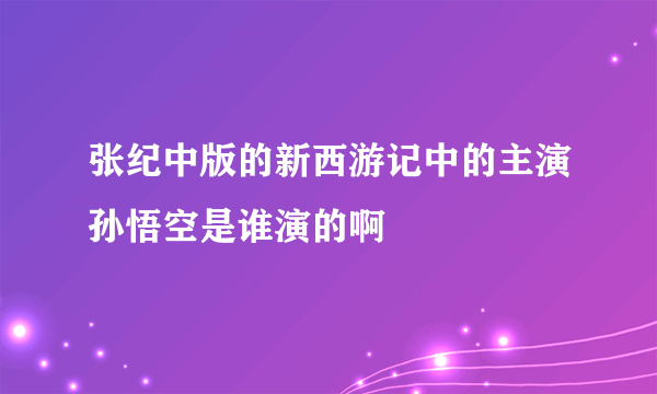 张纪中版的新西游记中的主演孙悟空是谁演的啊