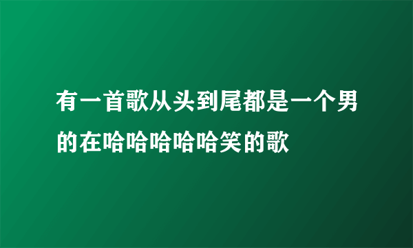 有一首歌从头到尾都是一个男的在哈哈哈哈哈笑的歌