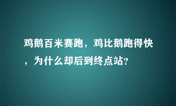 鸡鹅百米赛跑，鸡比鹅跑得快，为什么却后到终点站？