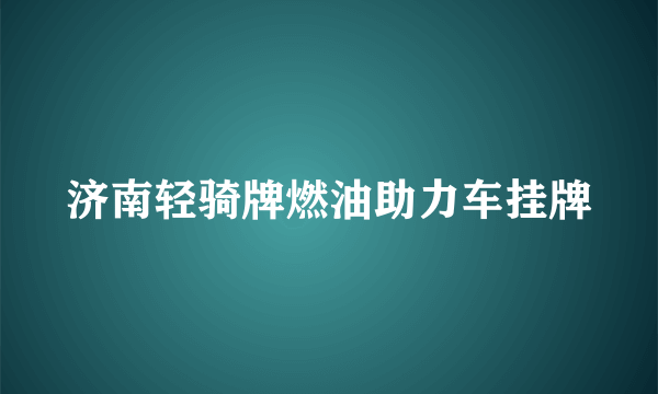 济南轻骑牌燃油助力车挂牌