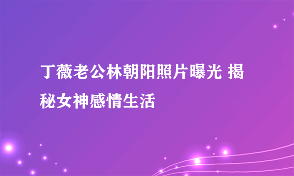 丁薇老公林朝阳照片曝光 揭秘女神感情生活