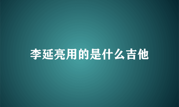 李延亮用的是什么吉他