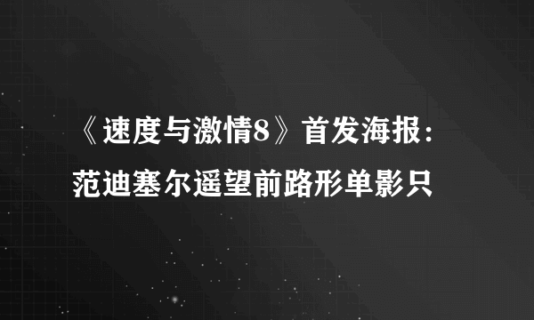 《速度与激情8》首发海报：范迪塞尔遥望前路形单影只