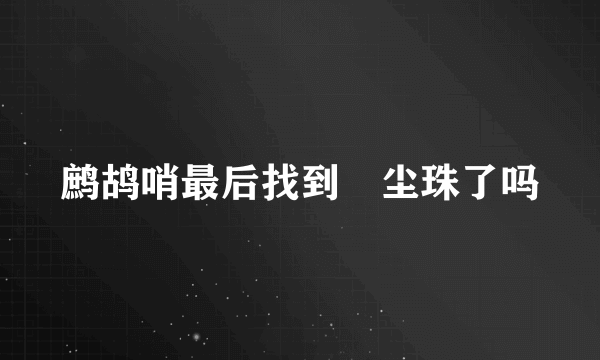 鹧鸪哨最后找到雮尘珠了吗