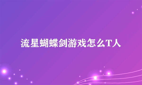 流星蝴蝶剑游戏怎么T人