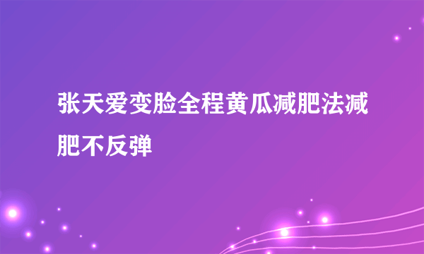 张天爱变脸全程黄瓜减肥法减肥不反弹