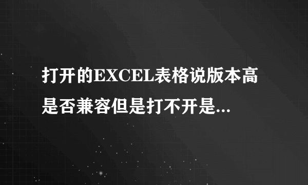 打开的EXCEL表格说版本高 是否兼容但是打不开是怎么回事