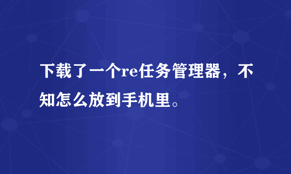 下载了一个re任务管理器，不知怎么放到手机里。