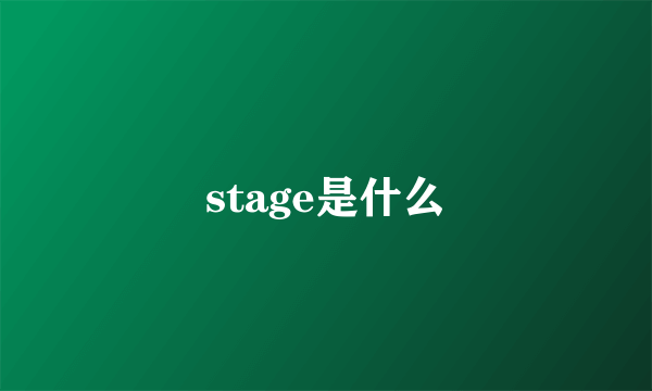 stage是什么