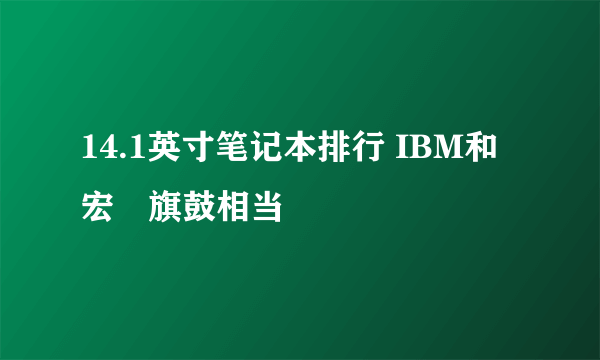 14.1英寸笔记本排行 IBM和宏碁旗鼓相当