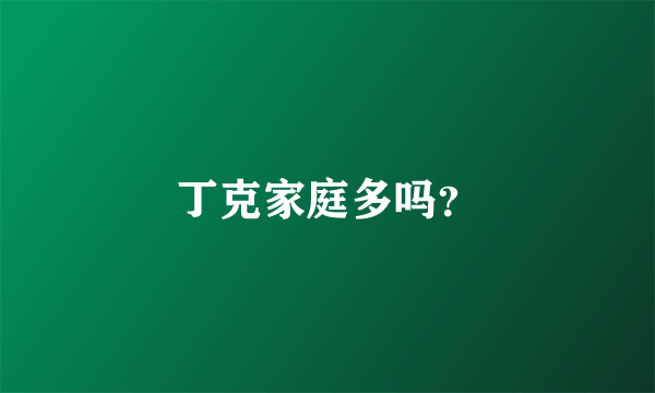 丁克家庭多吗？