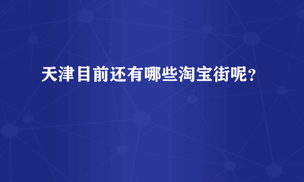 天津目前还有哪些淘宝街呢？