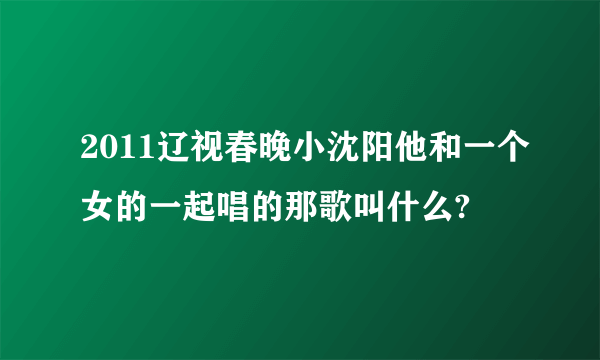 2011辽视春晚小沈阳他和一个女的一起唱的那歌叫什么?