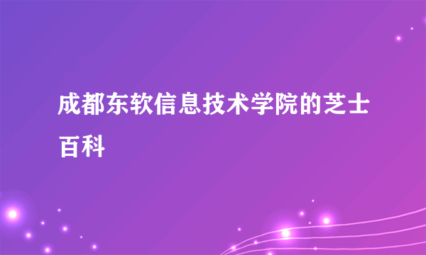 成都东软信息技术学院的芝士百科