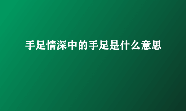 手足情深中的手足是什么意思