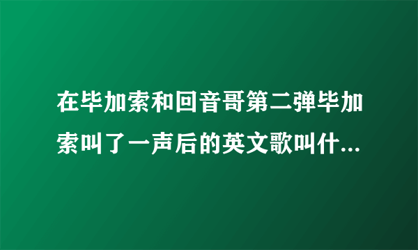 在毕加索和回音哥第二弹毕加索叫了一声后的英文歌叫什么？好的有分，一小时内给出答案