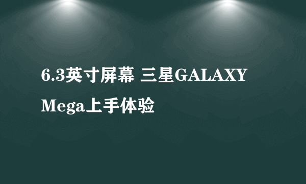 6.3英寸屏幕 三星GALAXY Mega上手体验