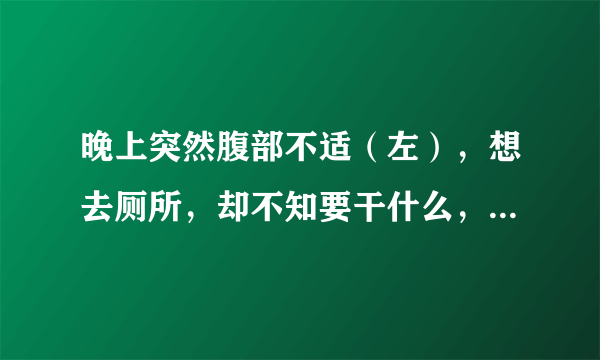 晚上突然腹部不适（左），想去厕所，却不知要干什么，没有什么易常，去了3。4次，早晨小便刺痛，带淡血，..