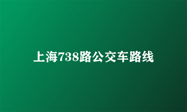 上海738路公交车路线