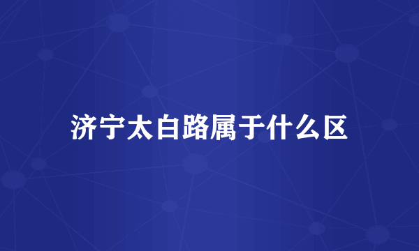 济宁太白路属于什么区