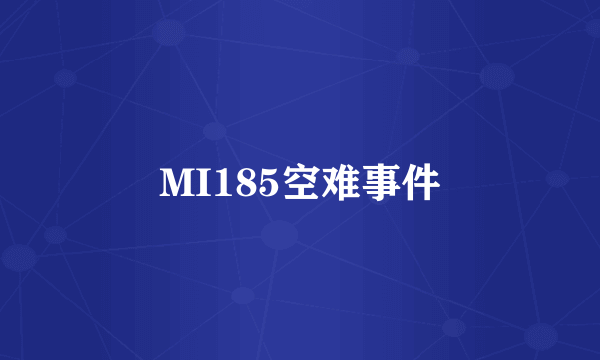 MI185空难事件