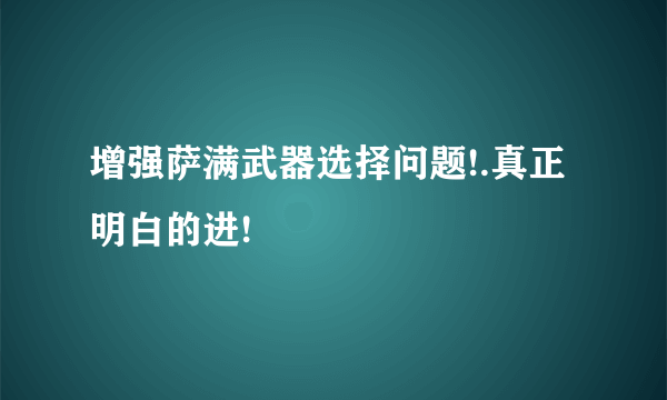 增强萨满武器选择问题!.真正明白的进!