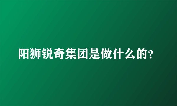 阳狮锐奇集团是做什么的？