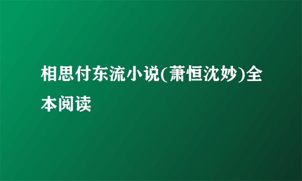 相思付东流小说(萧恒沈妙)全本阅读