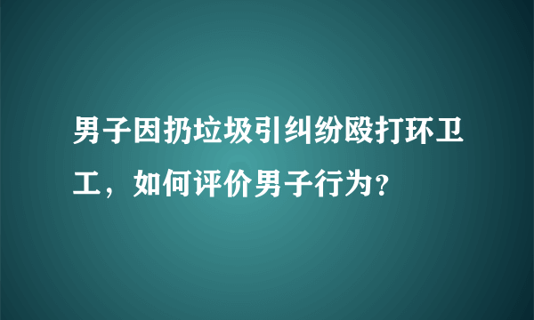 男子因扔垃圾引纠纷殴打环卫工，如何评价男子行为？